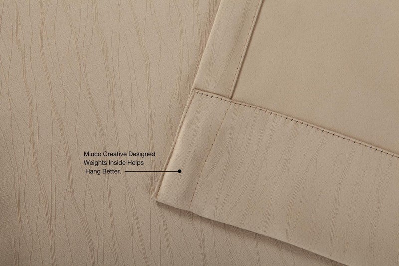 MIUCO Blackout Curtains Room Darkening Curtains Textured Grommet Window Curtains for Living Room 2 Panels 52x84 Inch Long Taupe - Image 4